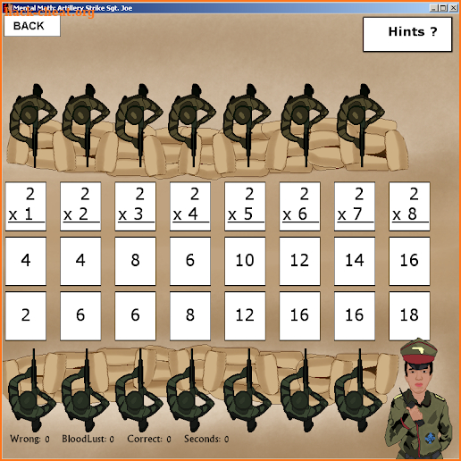 Mental Math: Artillery Strike Sgt. Joe's Army screenshot