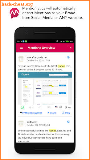 Mentionlytics Brand Monitoring screenshot