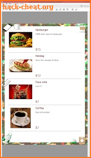 Menu Creator / Restaurant Menu Making app screenshot