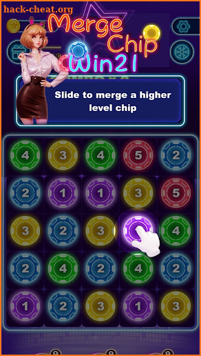 Merge Chips Win 21 screenshot