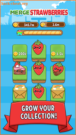 Merge Strawberry - Kawaii Idle Evolution Clicker screenshot