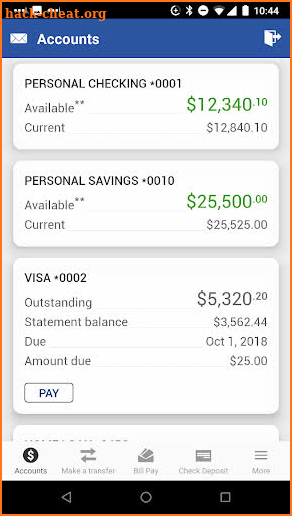 Meriwest Credit Union screenshot