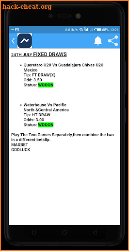 Merix UK Fixed Matches screenshot