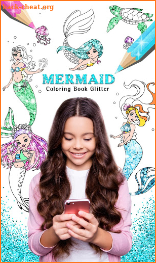 Mermaid Coloring Book Glitter screenshot