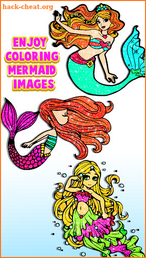 Mermaid Coloring Book Glitter Color By Number screenshot