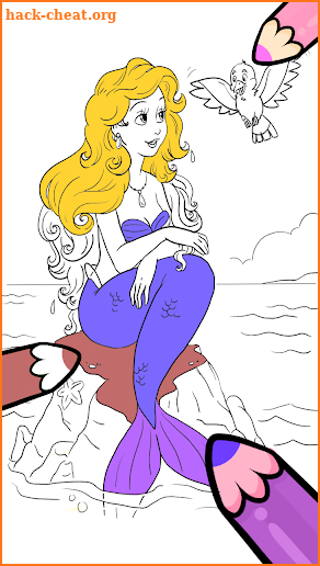 Mermaid coloring games screenshot