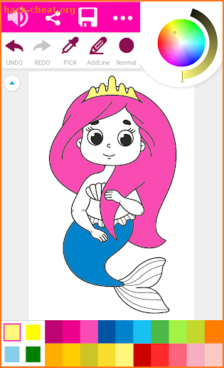 Mermaid coloring games screenshot