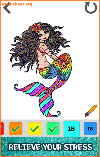 Mermaid Glitter Color by Number:Pixel Art Coloring screenshot