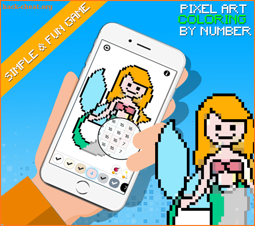 Mermaid Pixel Art - Coloring By Number screenshot