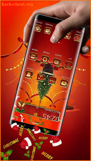 Merry Christmas Shiny Gift Tree Gravity Theme screenshot