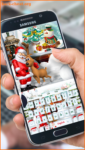 Merry Christmas theme keyboard with Santa Claus screenshot