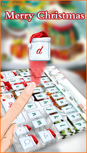 Merry Christmas theme keyboard with Santa Claus screenshot