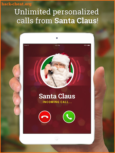 Message from Santa!  video, phone call, voicemail screenshot