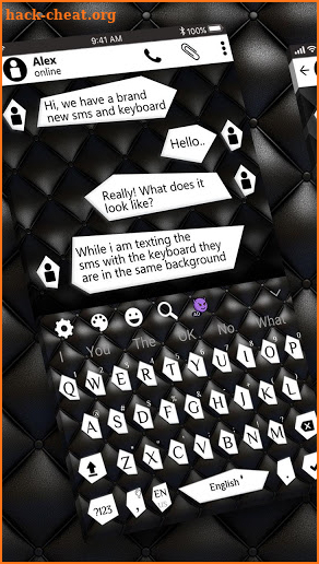 Messaging Black & White keyboard Theme screenshot