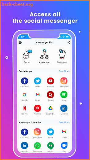Messenger Go for Social Media screenshot