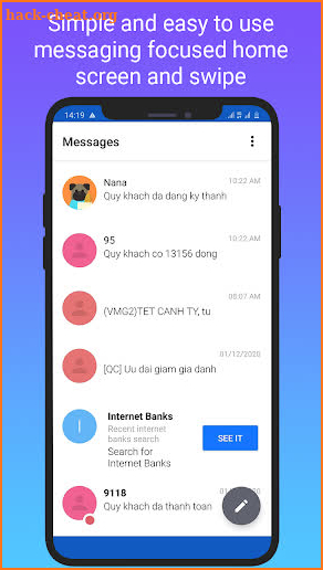 Messenger Home - SMS Widget, Home Screen screenshot