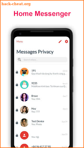Messenger Privacy: Private Text, Call & Block SMS screenshot