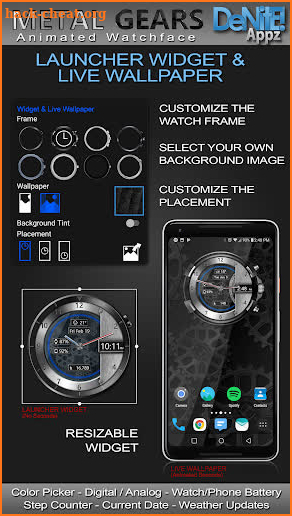 Metal Gears HD Watch Face Widget & Live Wallpaper screenshot