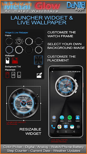Metal Glow HD Watch Face screenshot