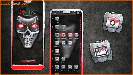 Metal Skull Mask Launcher Theme screenshot