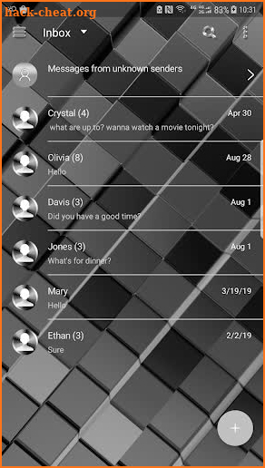 Metal square skin for Next SMS screenshot