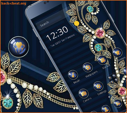 Metals Blue flower Theme screenshot