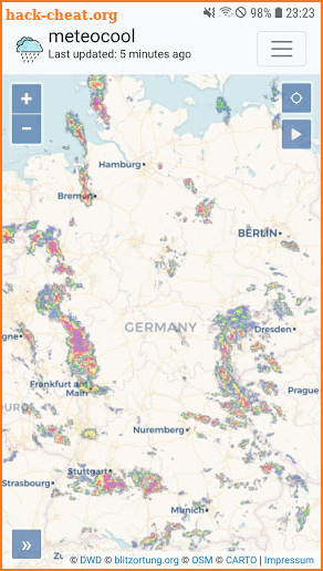 Meteocool - Rain radar screenshot