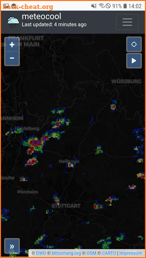 Meteocool - Rain radar screenshot