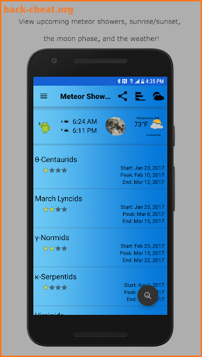 Meteor Shower Calendar screenshot