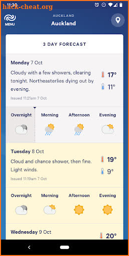 MetService NZ Weather screenshot