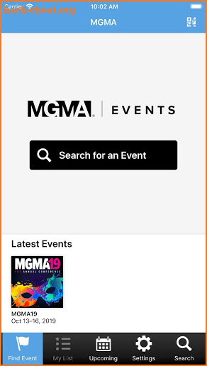 MGMA Events screenshot