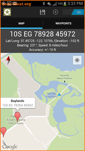 MGRS GPS screenshot