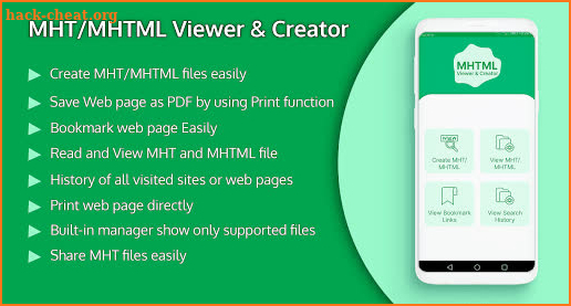 MHT/MHTML Viewer: Web to MHT Converter & Saver screenshot