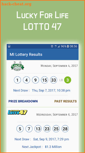 MI Lottery Results screenshot
