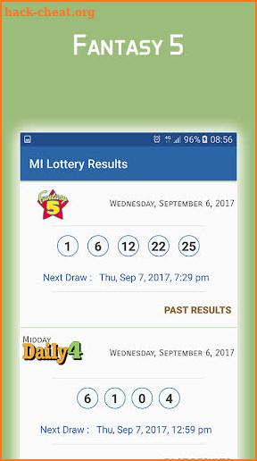 MI Lottery Results screenshot