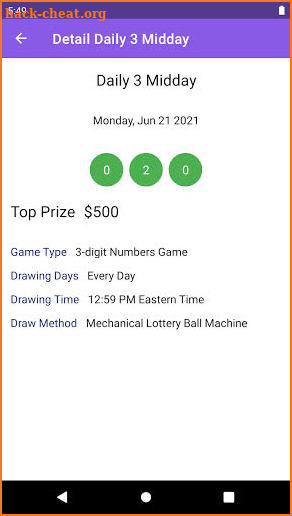 MI Lotto Results screenshot