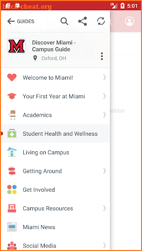 Miami University Events screenshot