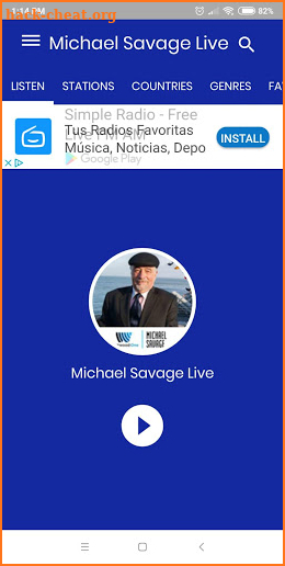 Michael Savage radio app screenshot