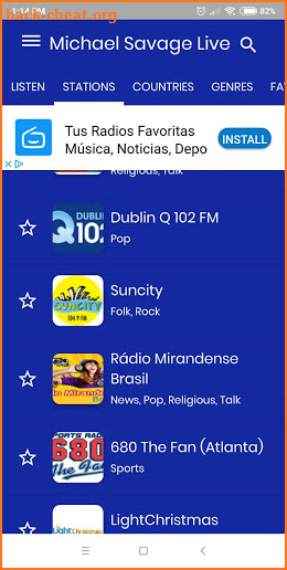 Michael Savage radio app screenshot