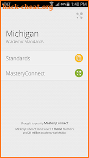 Michigan Academic Standards screenshot