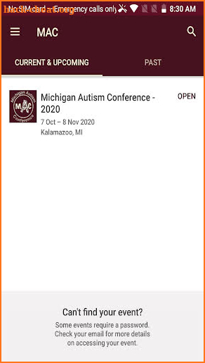 Michigan Autism Conference screenshot