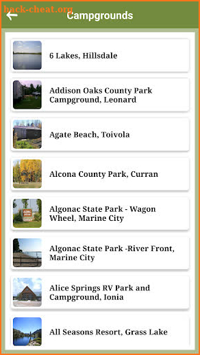 Michigan Campgrounds screenshot