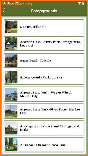 Michigan State RV Parks & Campgrounds screenshot