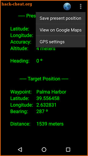 Military GPS screenshot