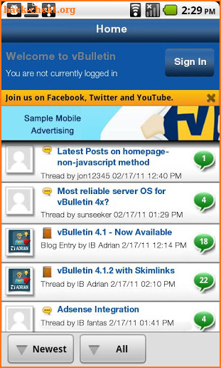 Miller Forum screenshot