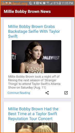 Millie Bobby Brown News screenshot