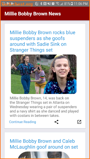 Millie Bobby Brown News screenshot