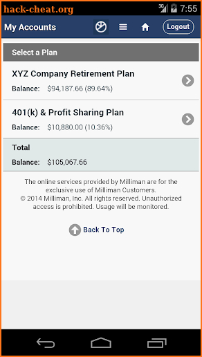 Milliman Mobile Benefits screenshot