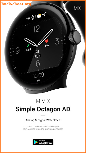 MIMIX Simple Octagon Watchface screenshot