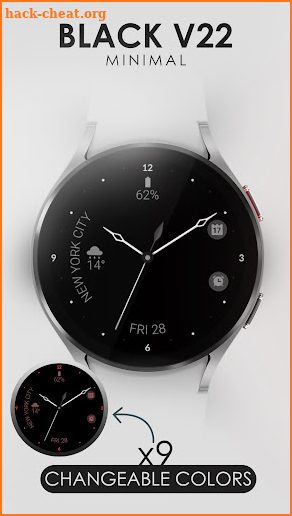 Minimal black v22 watch face screenshot